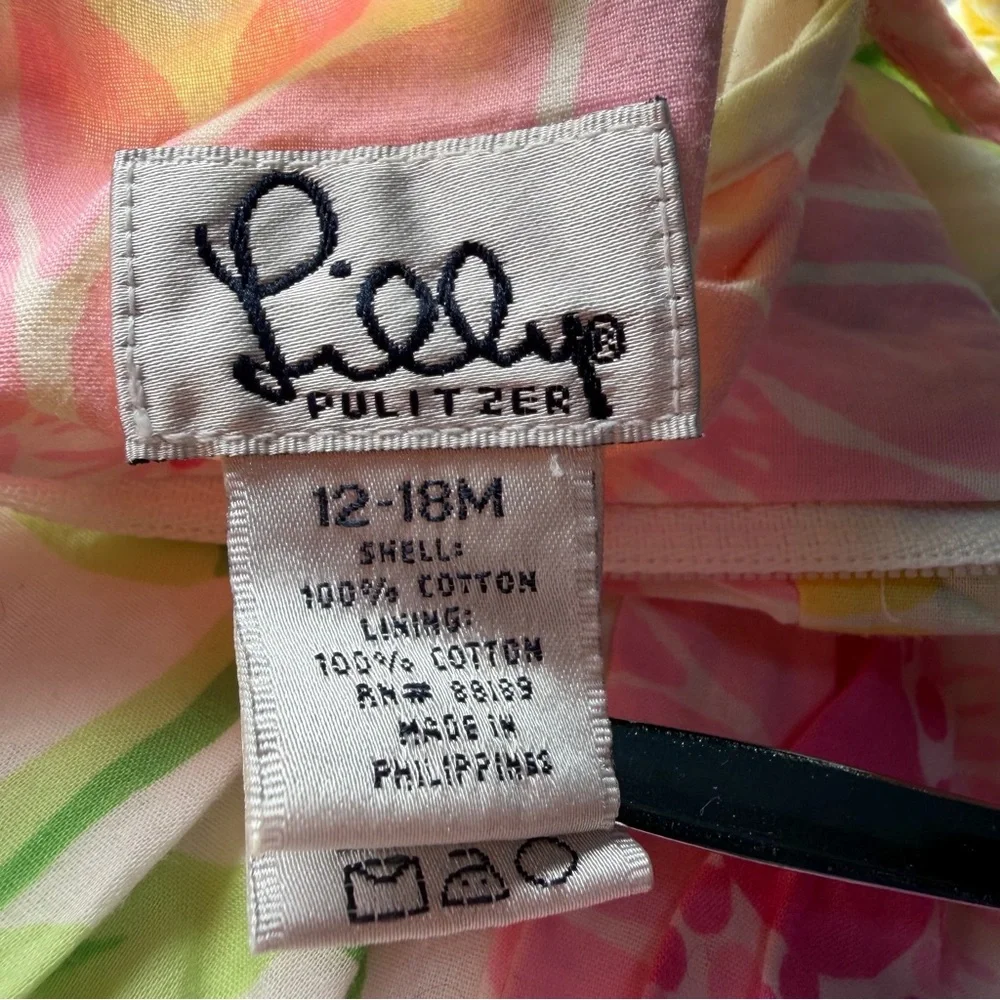 Lilly Pulitzer White Label 12-18 Months Floral Dress Bloomer Cabana Floral Derby